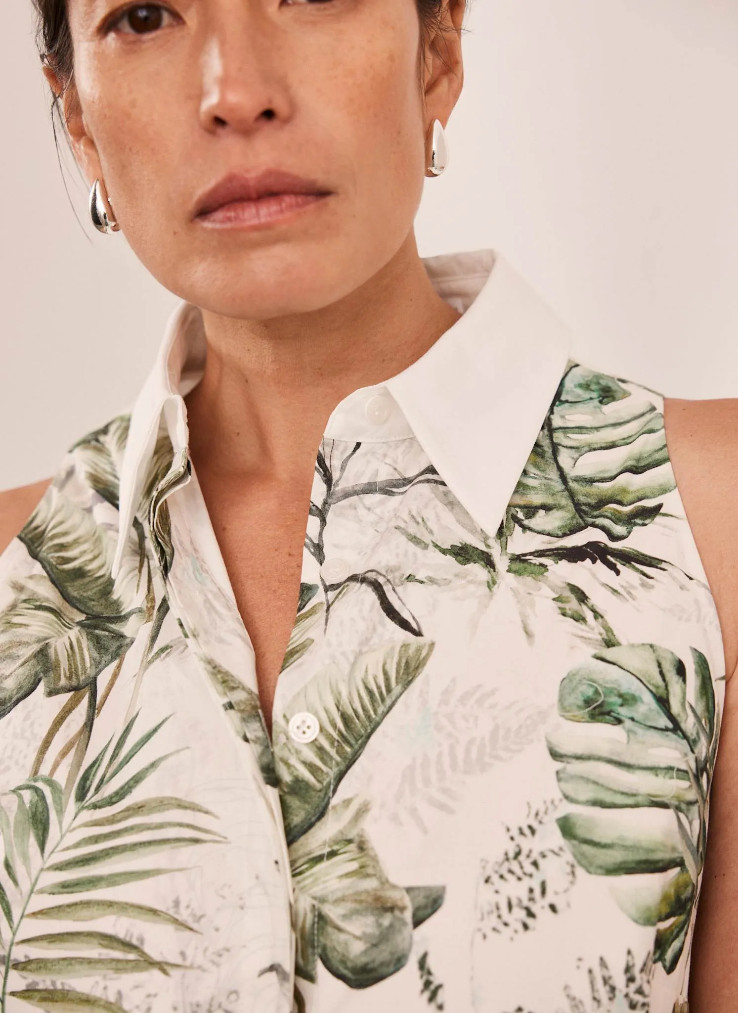 Green Palm Print Midi Shirt Dress sold by Mint Velvet product image thumbnail 5