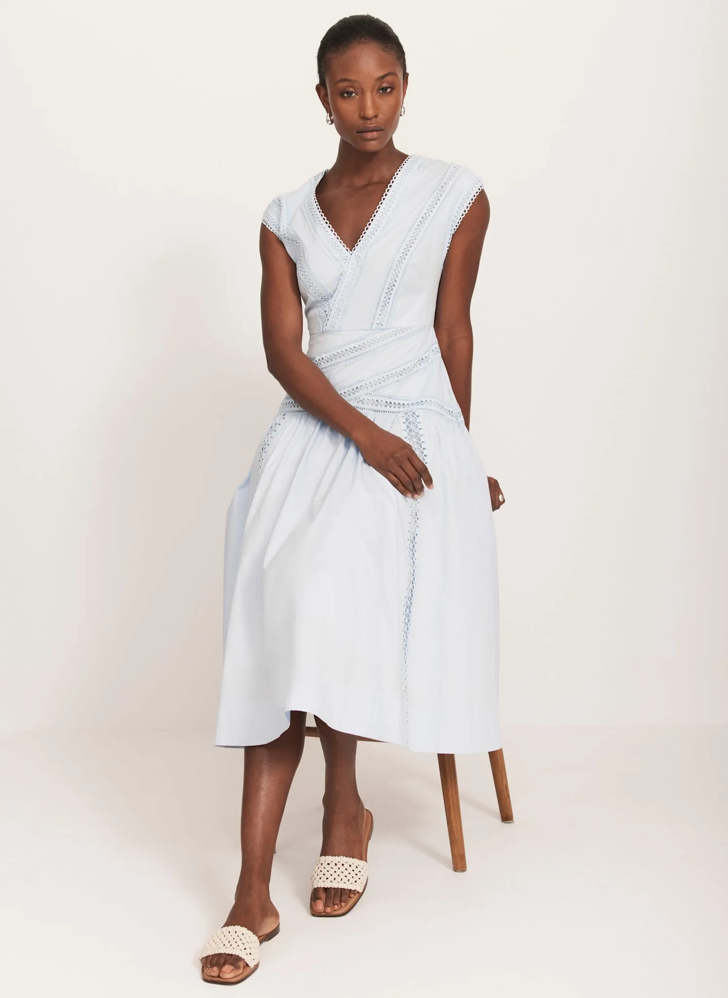 Blue Cotton Midi Dress sold by Mint Velvet product image thumbnail 5