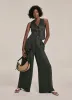 Khaki Linen Wide Leg Trousers sold by Mint Velvet