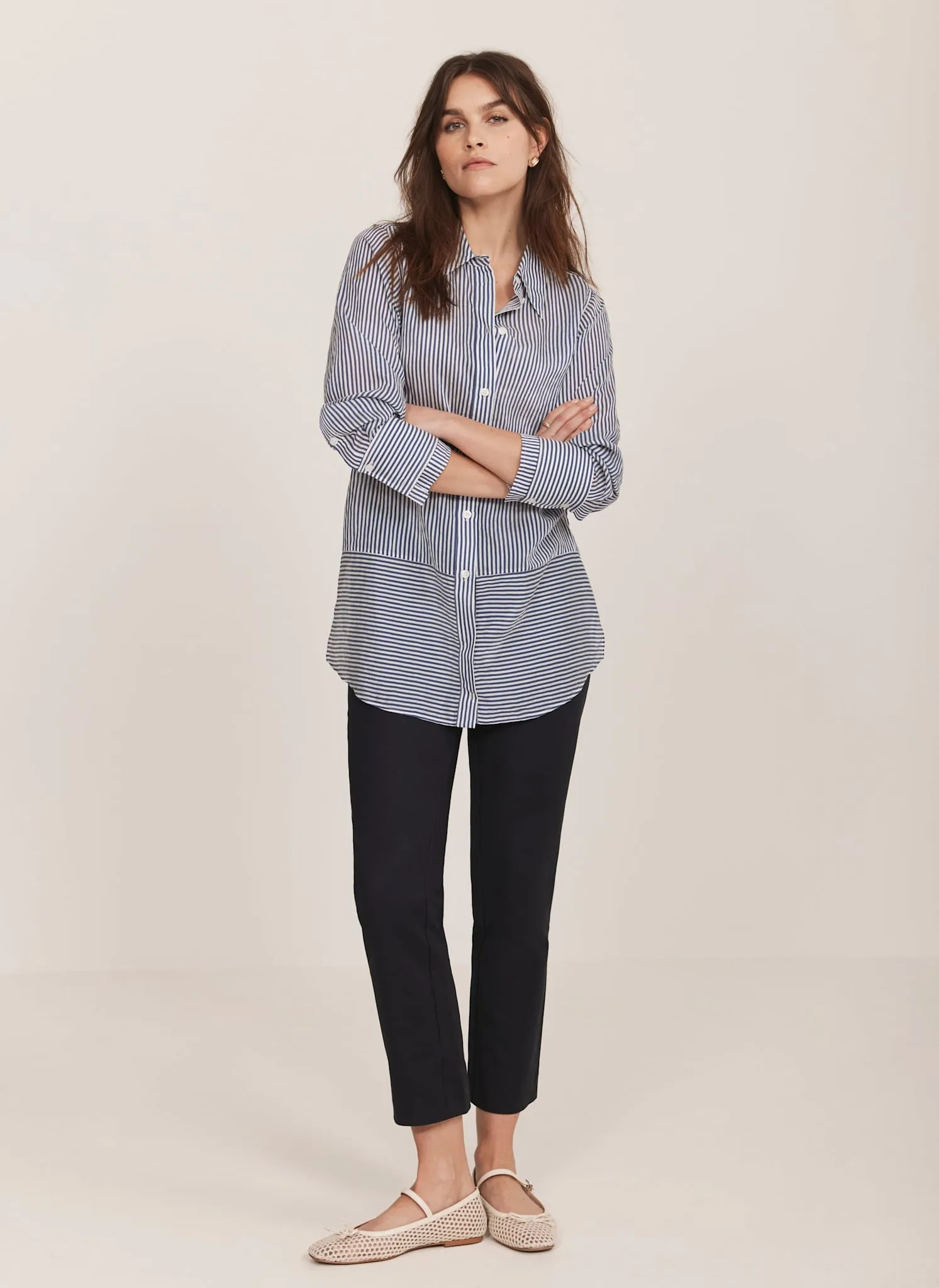 Blue Striped Longline Shirt sold by Mint Velvet product image thumbnail 2