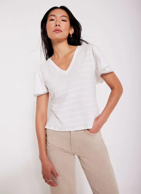 White V-Neck Top sold by Mint Velvet