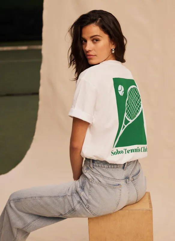 White Tennis Graphic T-Shirt sold by Mint Velvet