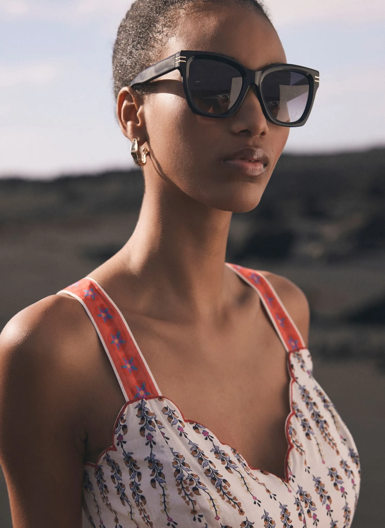 Black Oversized Square Sunglasses sold by Mint Velvet