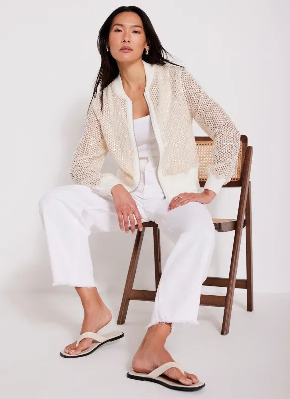 Gold Sequin Bomber Jacket sold by Mint Velvet