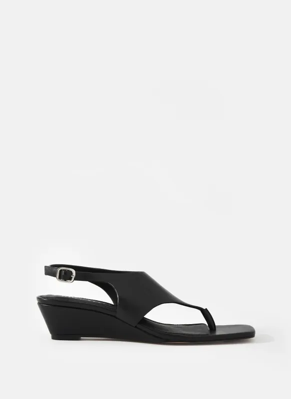 Cyra Black Flip Flop Wedge Heels sold by Mint Velvet