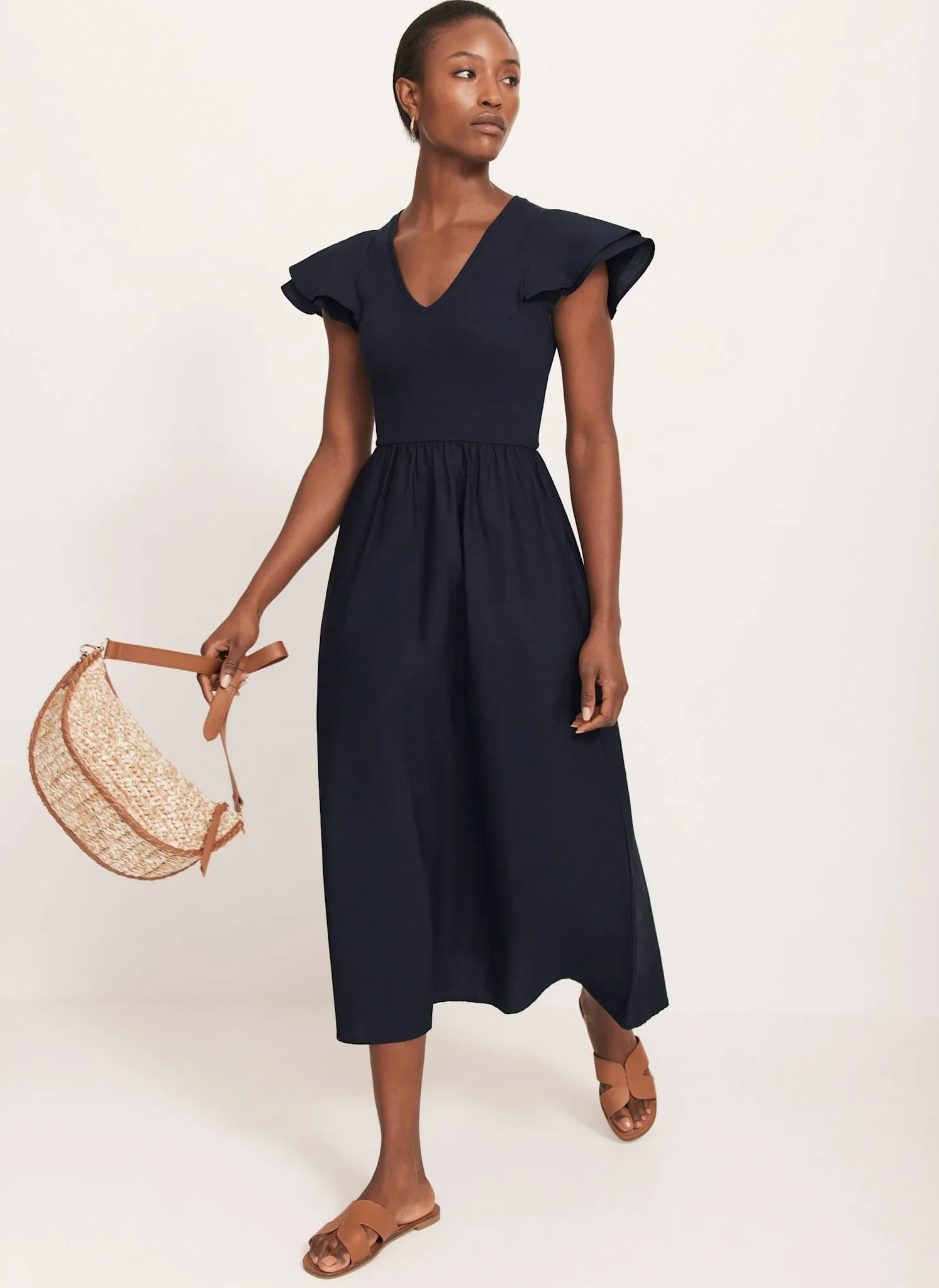 Navy Jersey Midi Dress sold by Mint Velvet product image thumbnail 2
