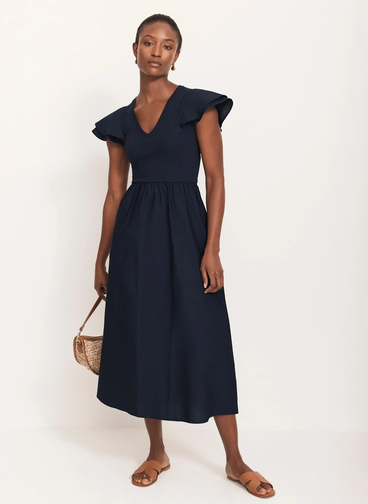 Navy Jersey Midi Dress sold by Mint Velvet product image thumbnail 5
