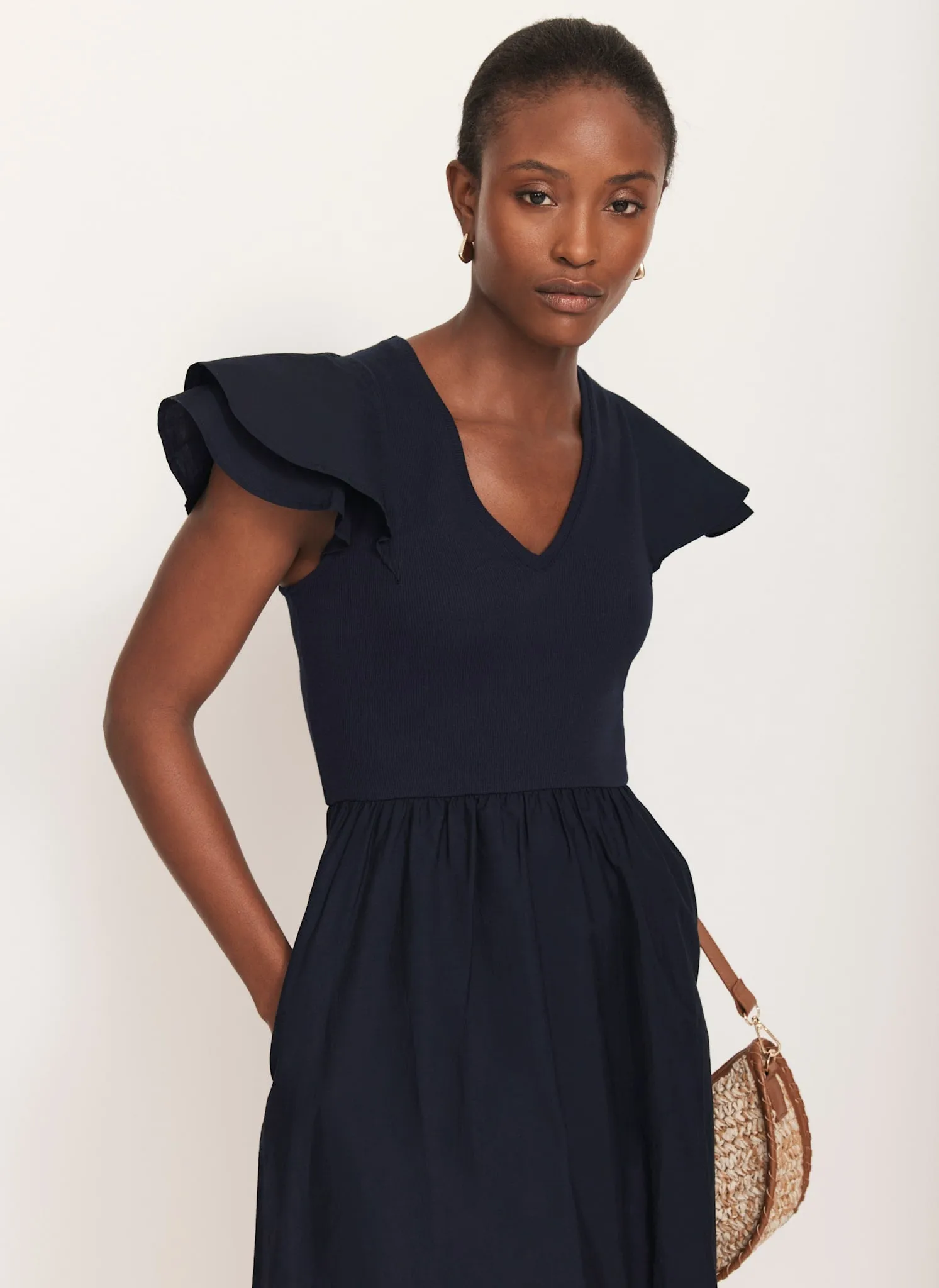 Navy Jersey Midi Dress sold by Mint Velvet product image thumbnail 3