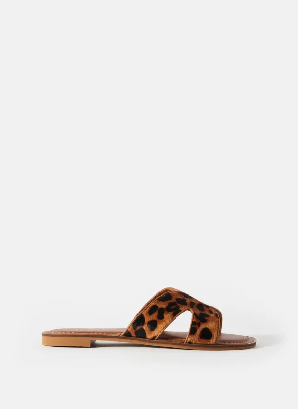 Darcie Leopard Print Textured Sandals sold by Mint Velvet