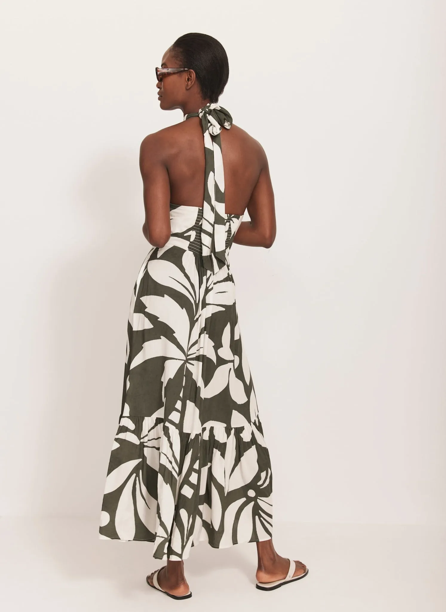 Khaki Palm Print Maxi Dress sold by Mint Velvet product image thumbnail 5