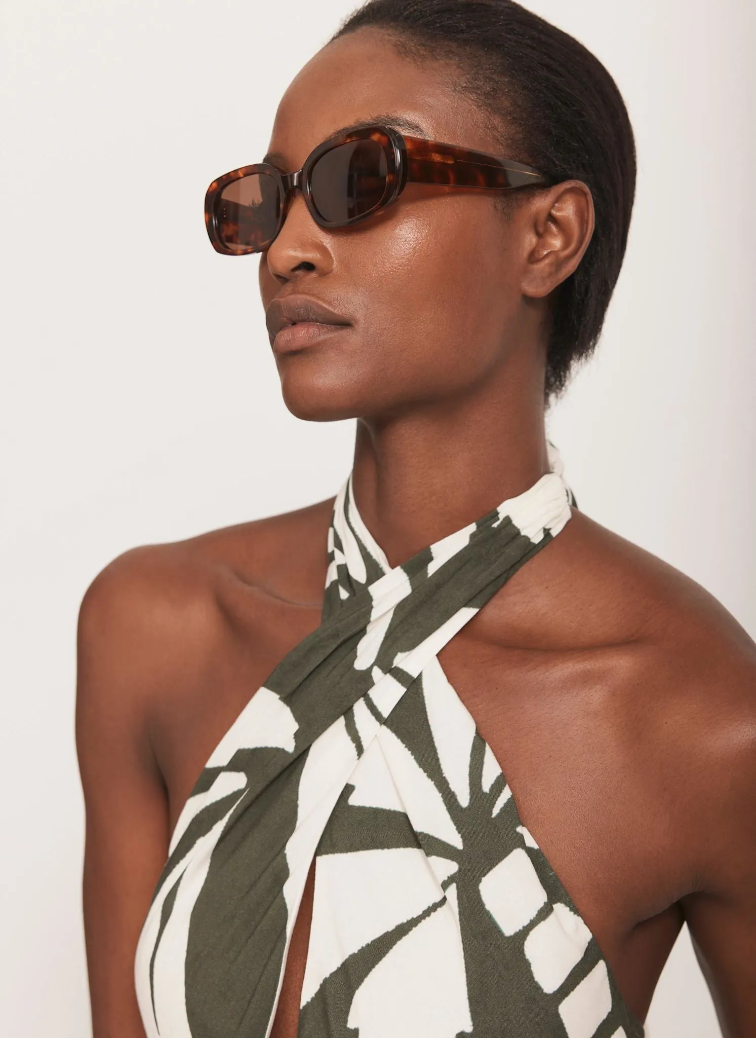 Khaki Palm Print Maxi Dress sold by Mint Velvet product image thumbnail 4