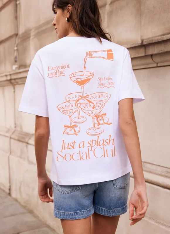 White Relaxed Cocktail Club T-Shirt sold by Mint Velvet