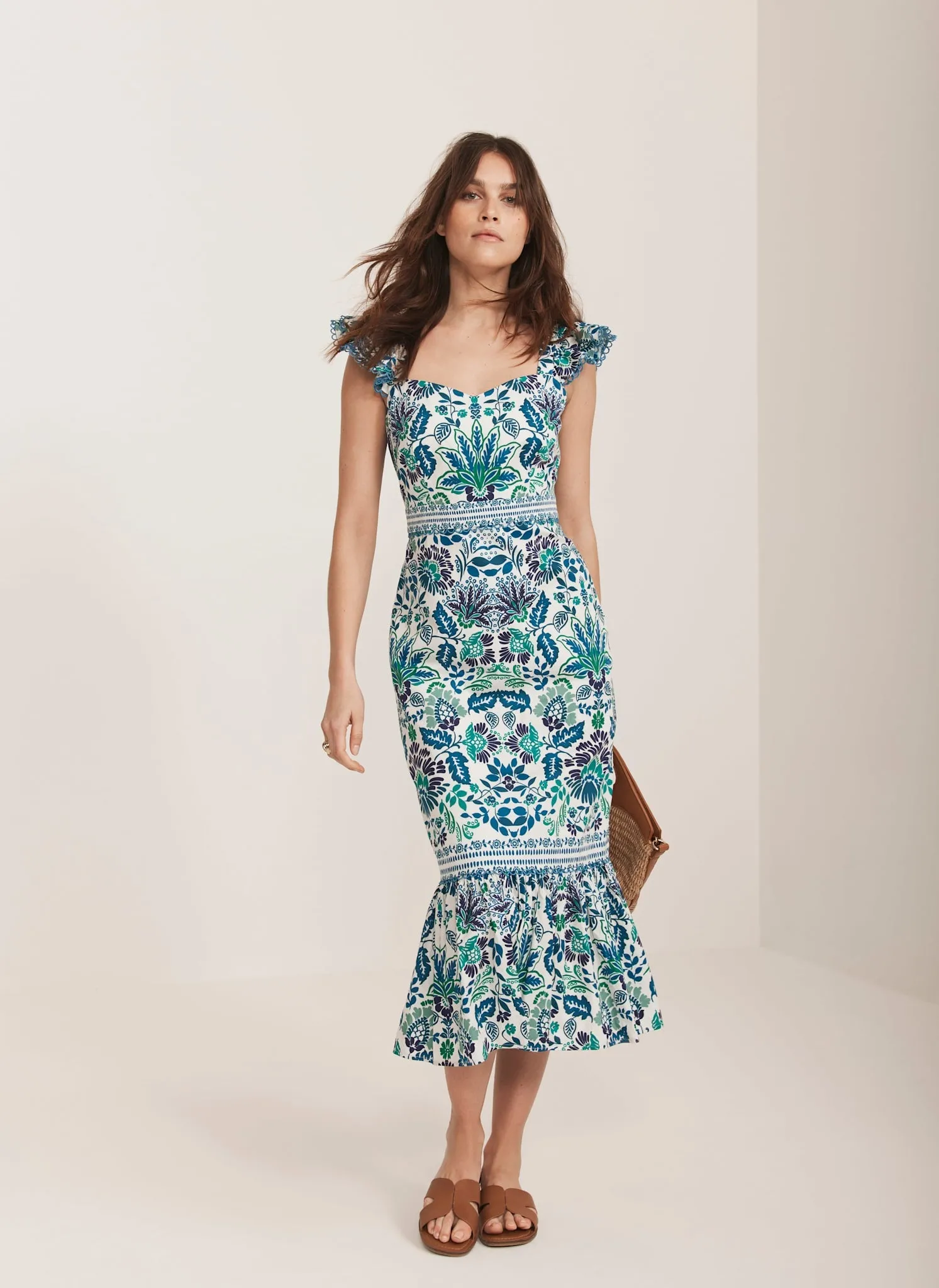Green Floral Print Midi Dress sold by Mint Velvet product image thumbnail 5