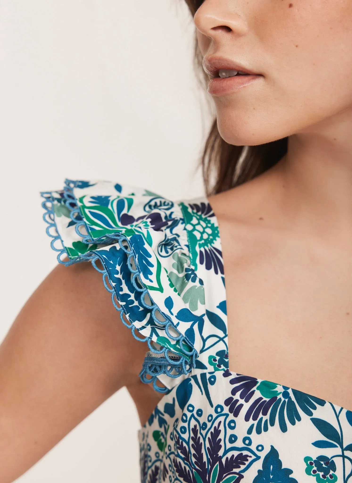 Green Floral Print Midi Dress sold by Mint Velvet product image thumbnail 4