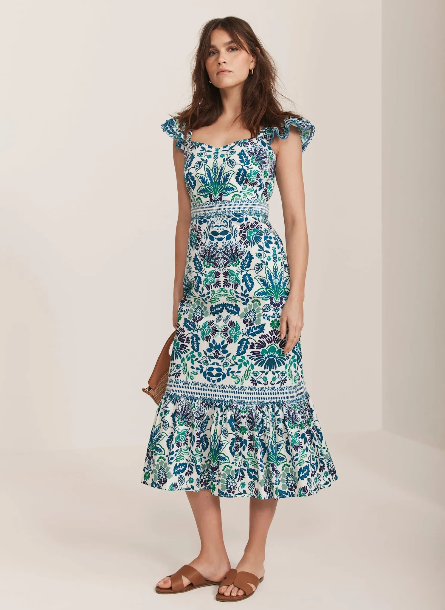 Green Floral Print Midi Dress sold by Mint Velvet