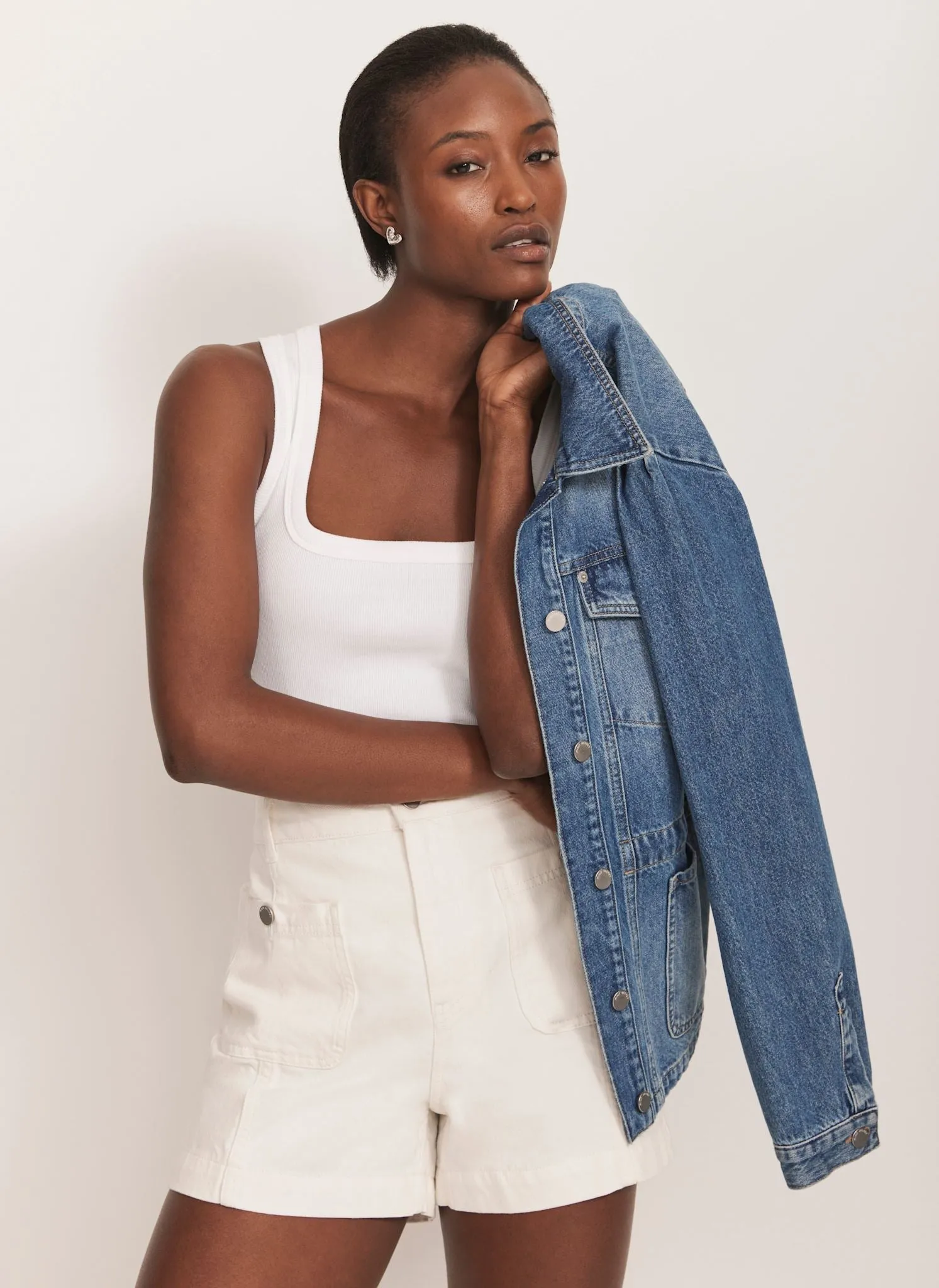 White Cotton Shorts sold by Mint Velvet product image thumbnail 2