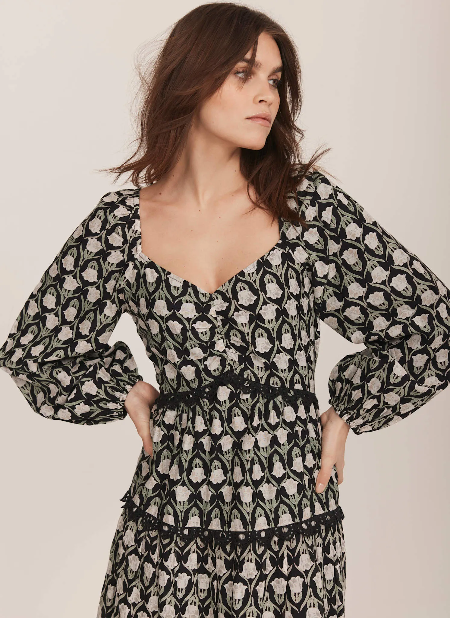 Black Floral Print Maxi Dress sold by Mint Velvet product image thumbnail 4