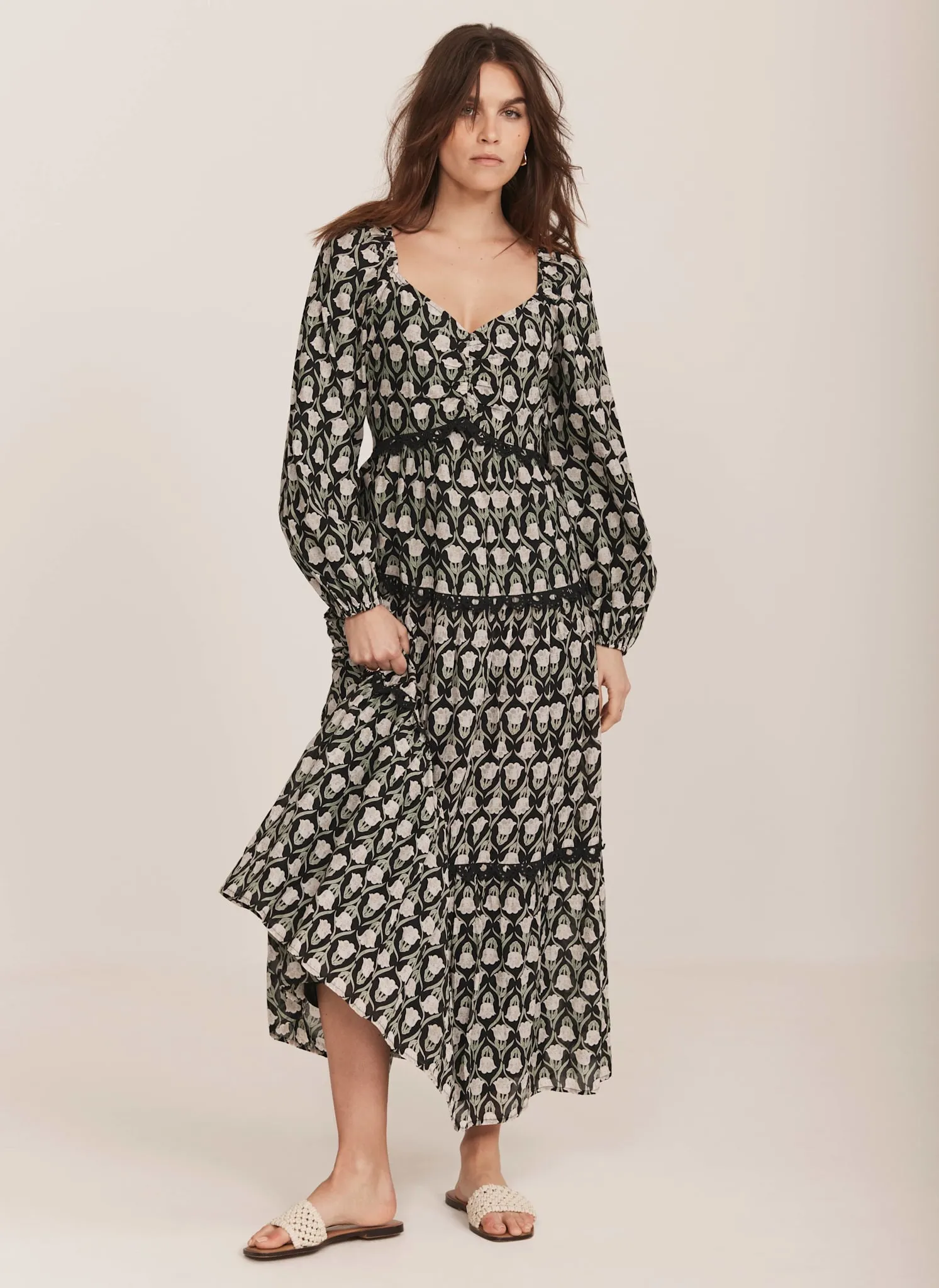 Black Floral Print Maxi Dress sold by Mint Velvet product image thumbnail 3