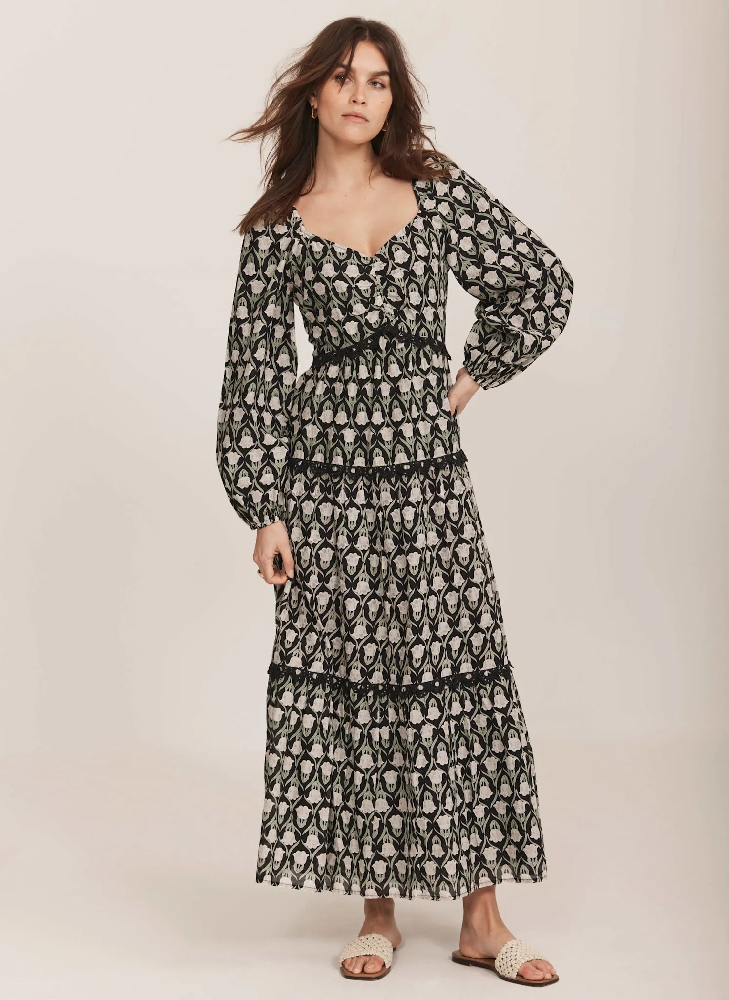 Black Floral Print Maxi Dress sold by Mint Velvet product image thumbnail 5