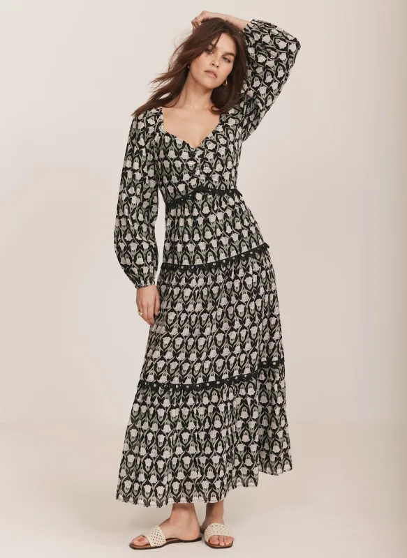 Black Floral Print Maxi Dress sold by Mint Velvet