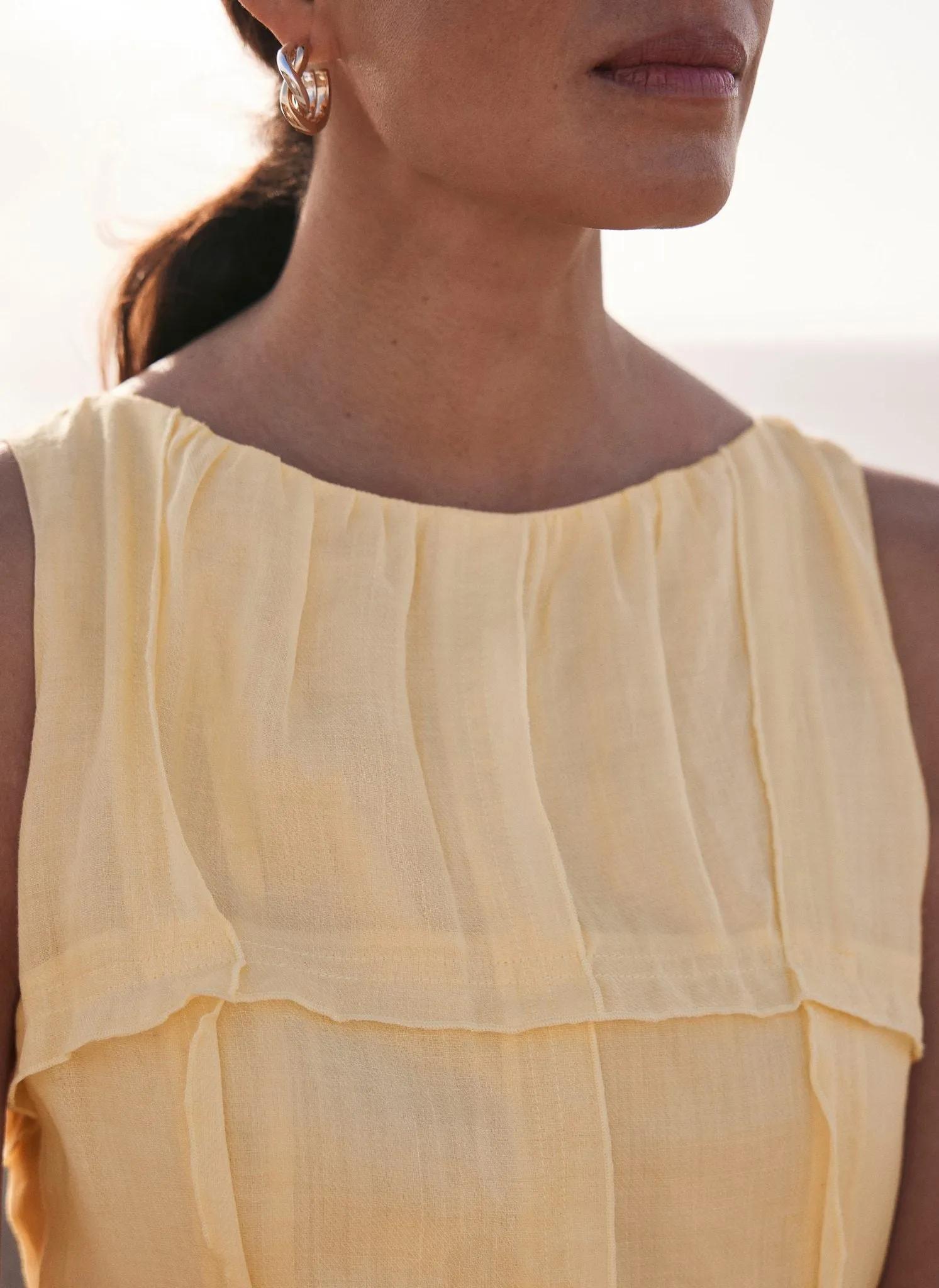 Yellow Drop Waist Midi Dress sold by Mint Velvet product image thumbnail 4