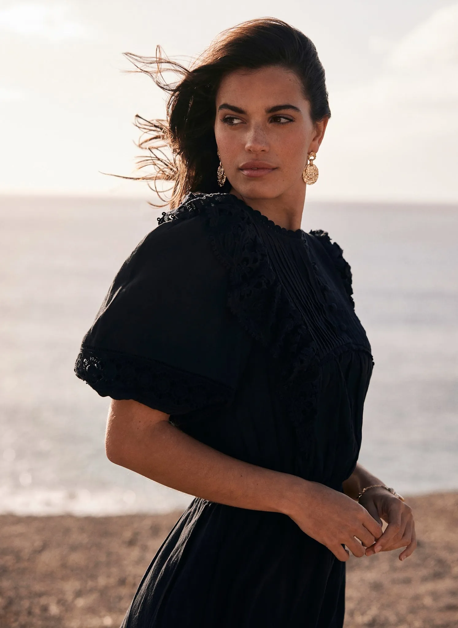 Black Lace Ruffle Mini Dress sold by Mint Velvet product image thumbnail 5