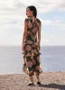 Orange Floral Print Midi Dress sold by Mint Velvet