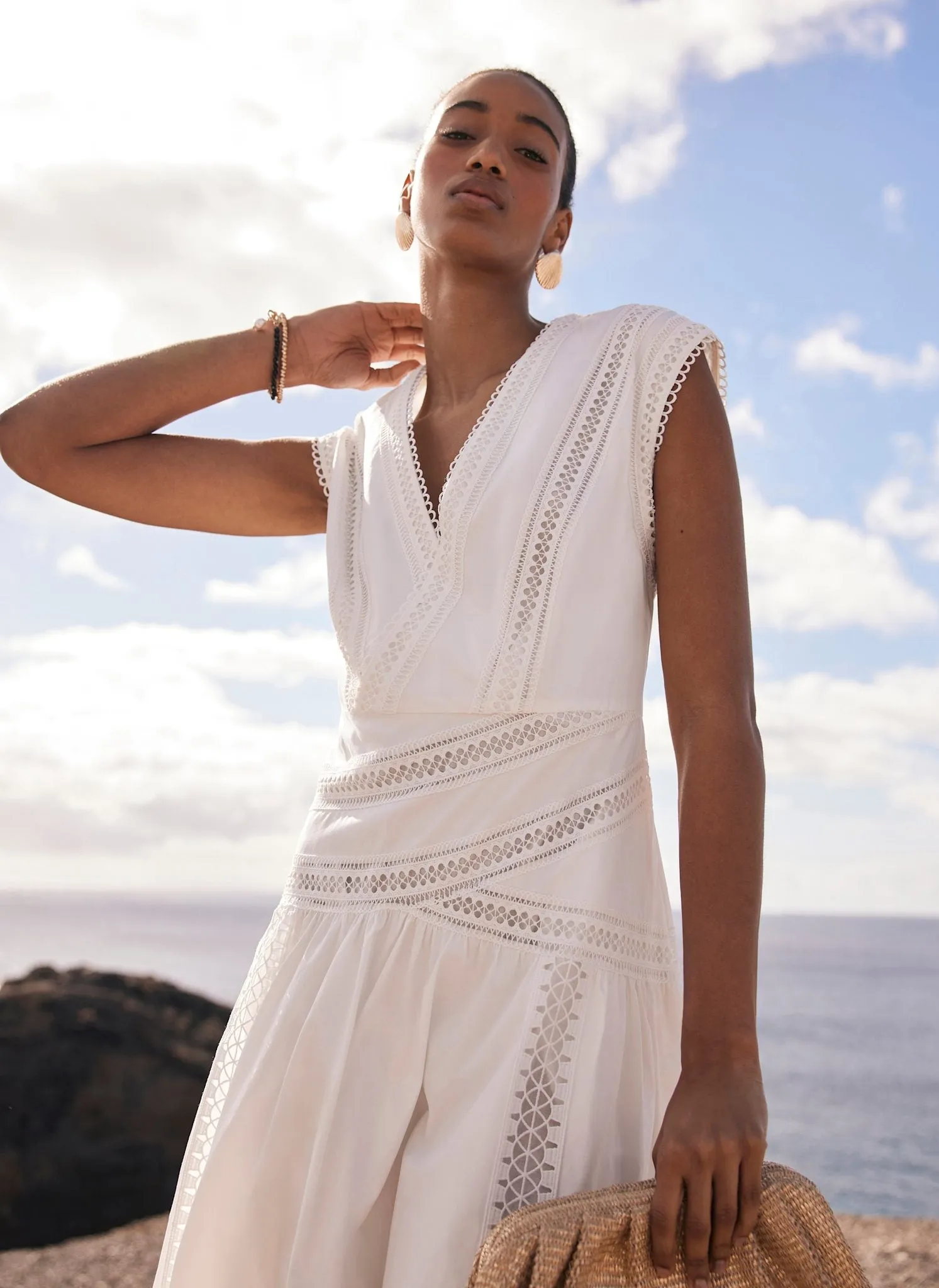 White Cotton Midi Dress sold by Mint Velvet product image thumbnail 2