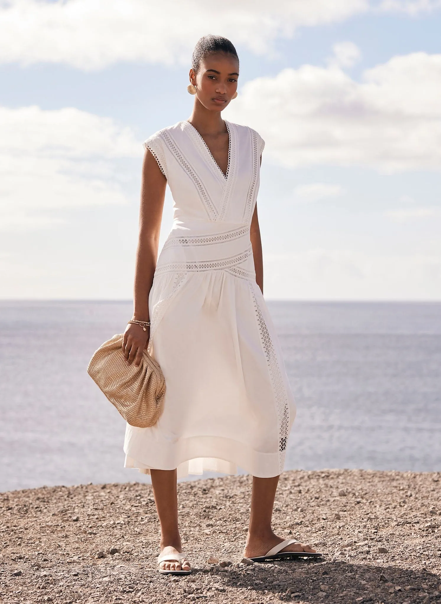 White Cotton Midi Dress sold by Mint Velvet product image thumbnail 5