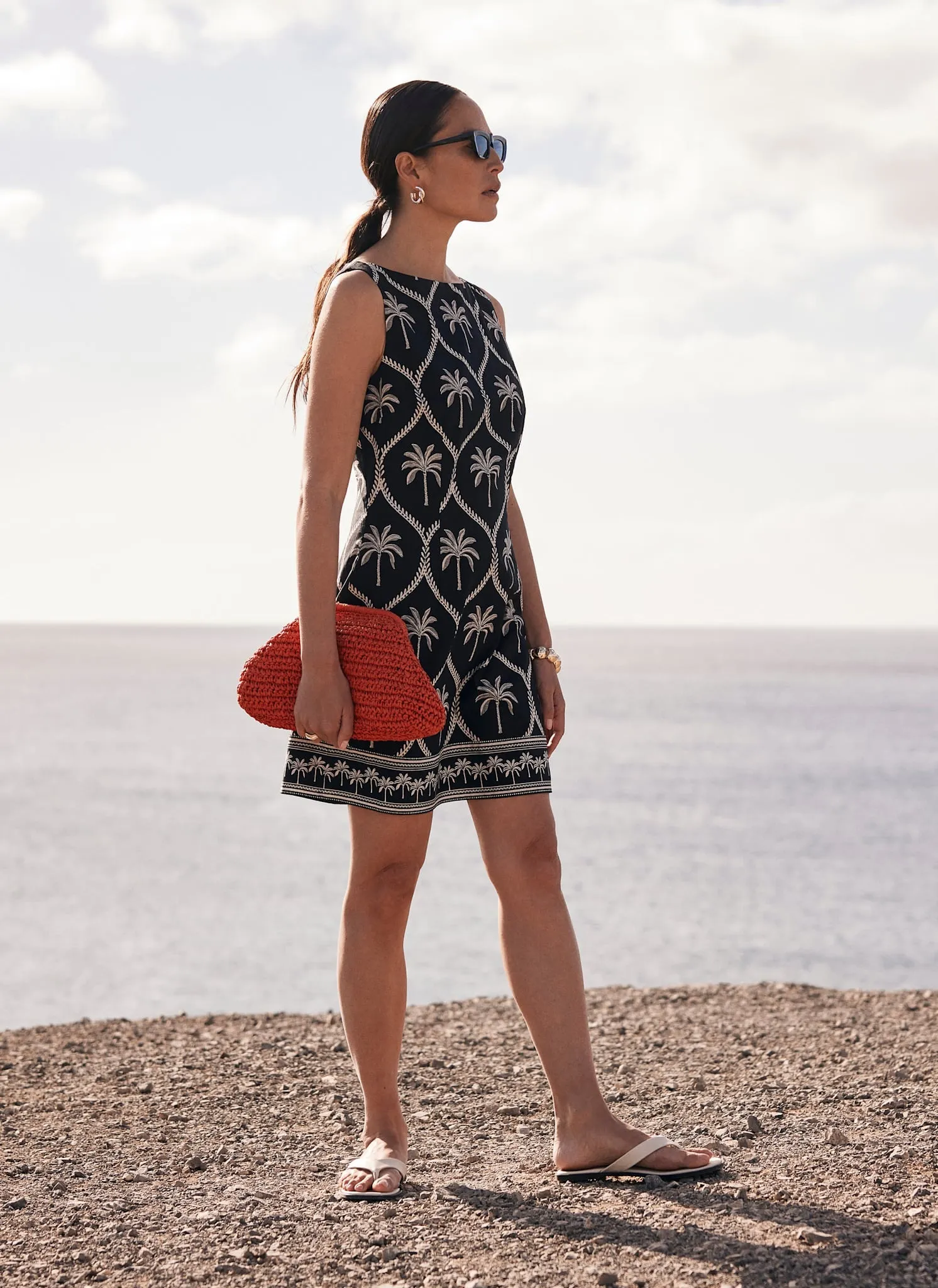 Black Palm Print Shift Dress sold by Mint Velvet product image thumbnail 2