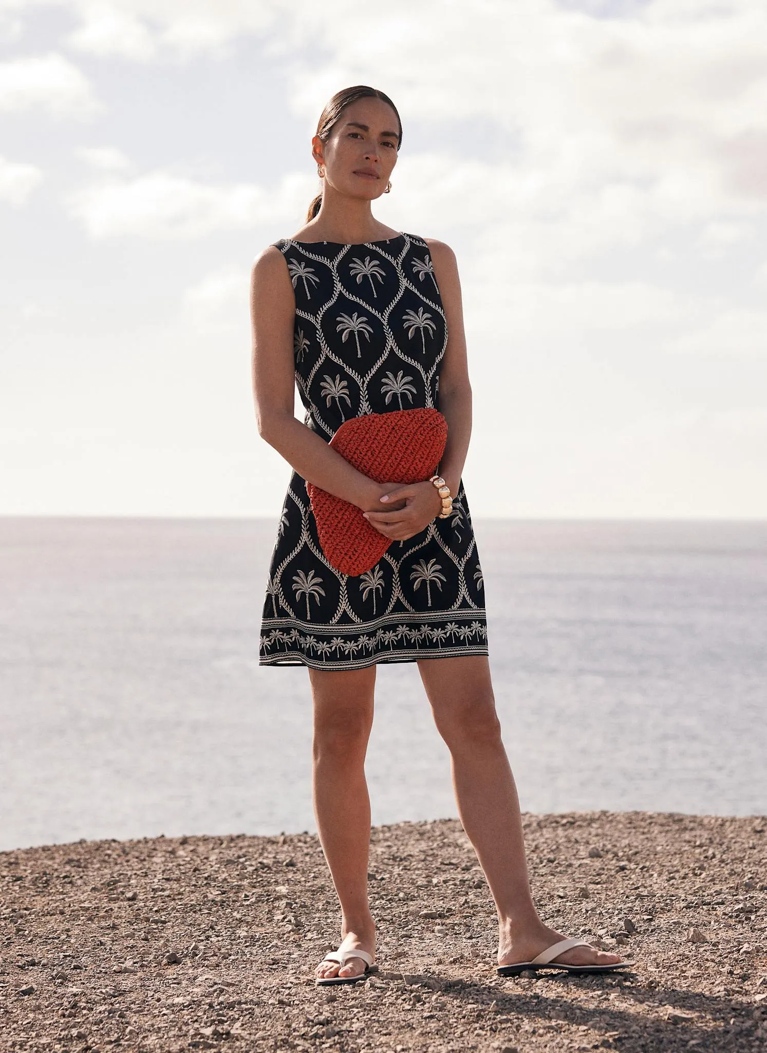 Black Palm Print Shift Dress sold by Mint Velvet product image thumbnail 4