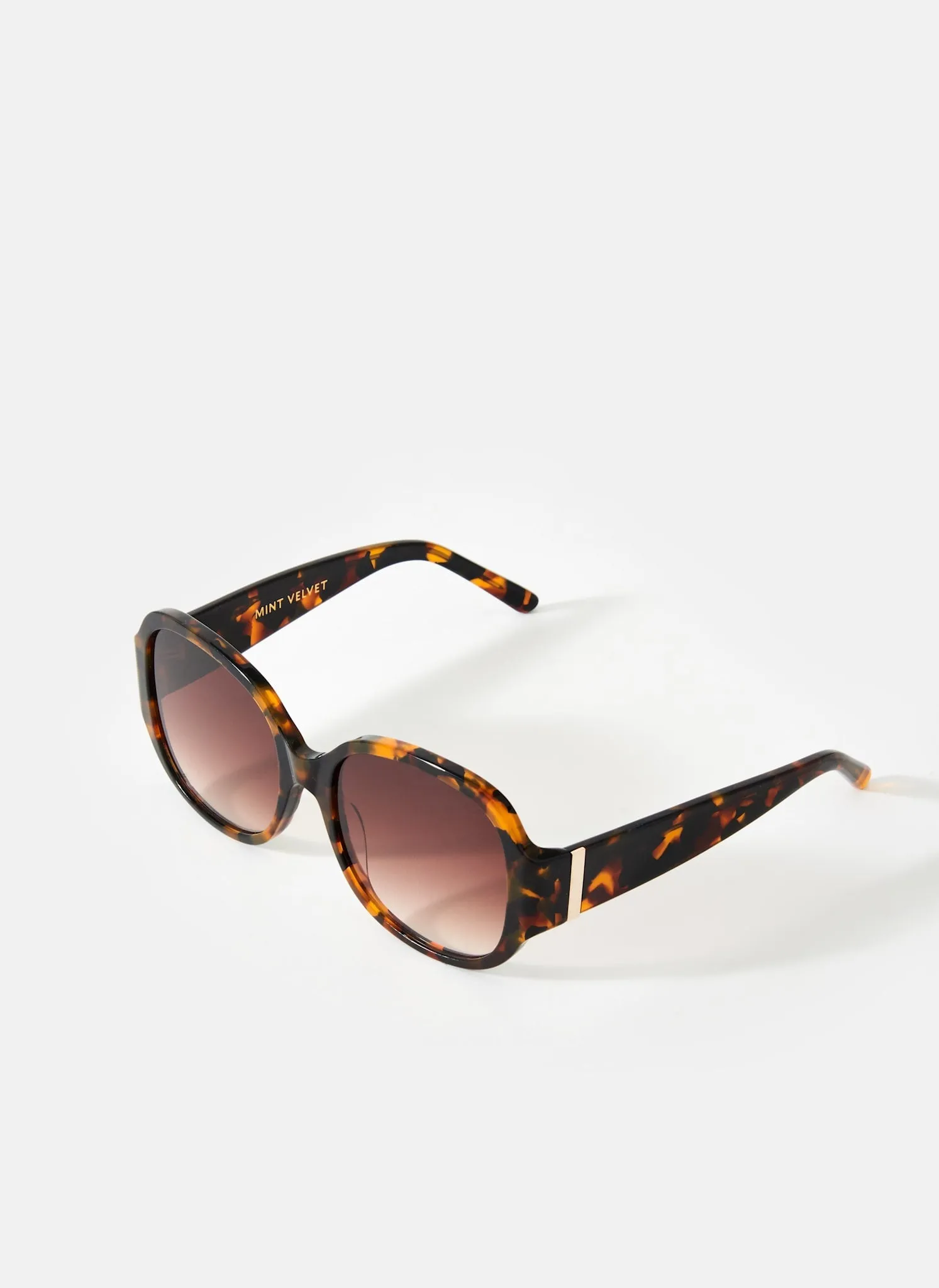 Brown Tortoiseshell Round Sunglasses sold by Mint Velvet product image thumbnail 2