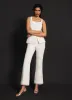 Cream Boucle Kick Flare Trousers sold by Mint Velvet