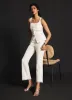 Cream Boucle Kick Flare Trousers sold by Mint Velvet