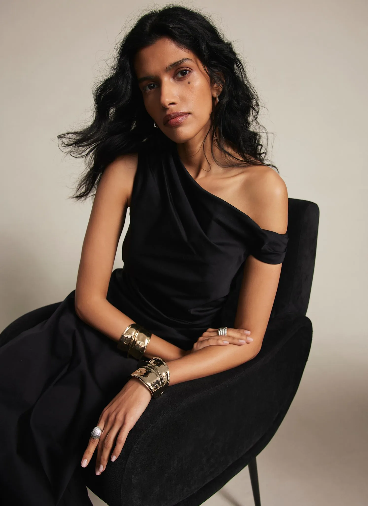 Black One Shoulder Maxi Dress sold by Mint Velvet product image thumbnail 2