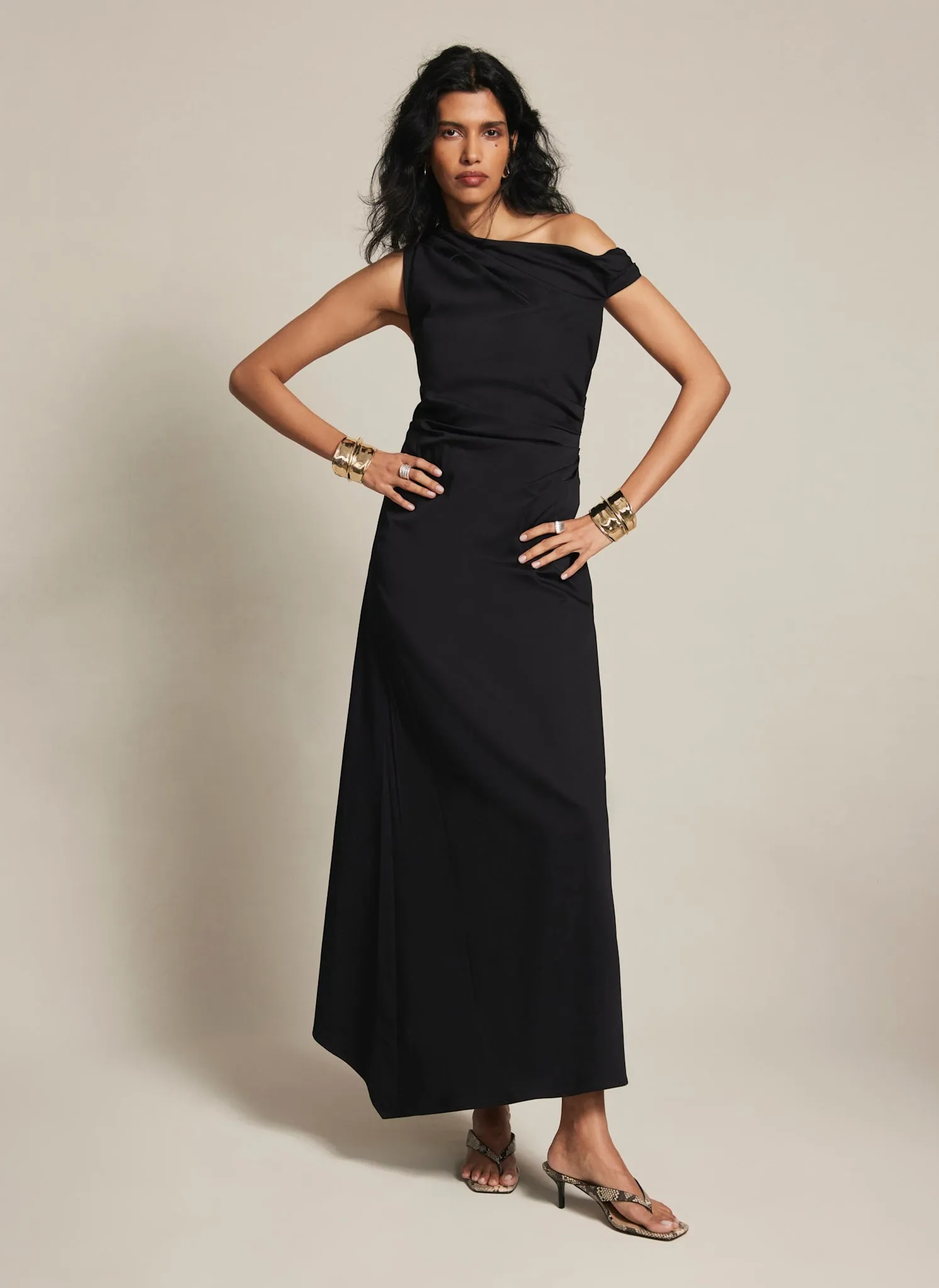 Black One Shoulder Maxi Dress sold by Mint Velvet