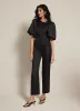 Black Satin Slim Trousers sold by Mint Velvet