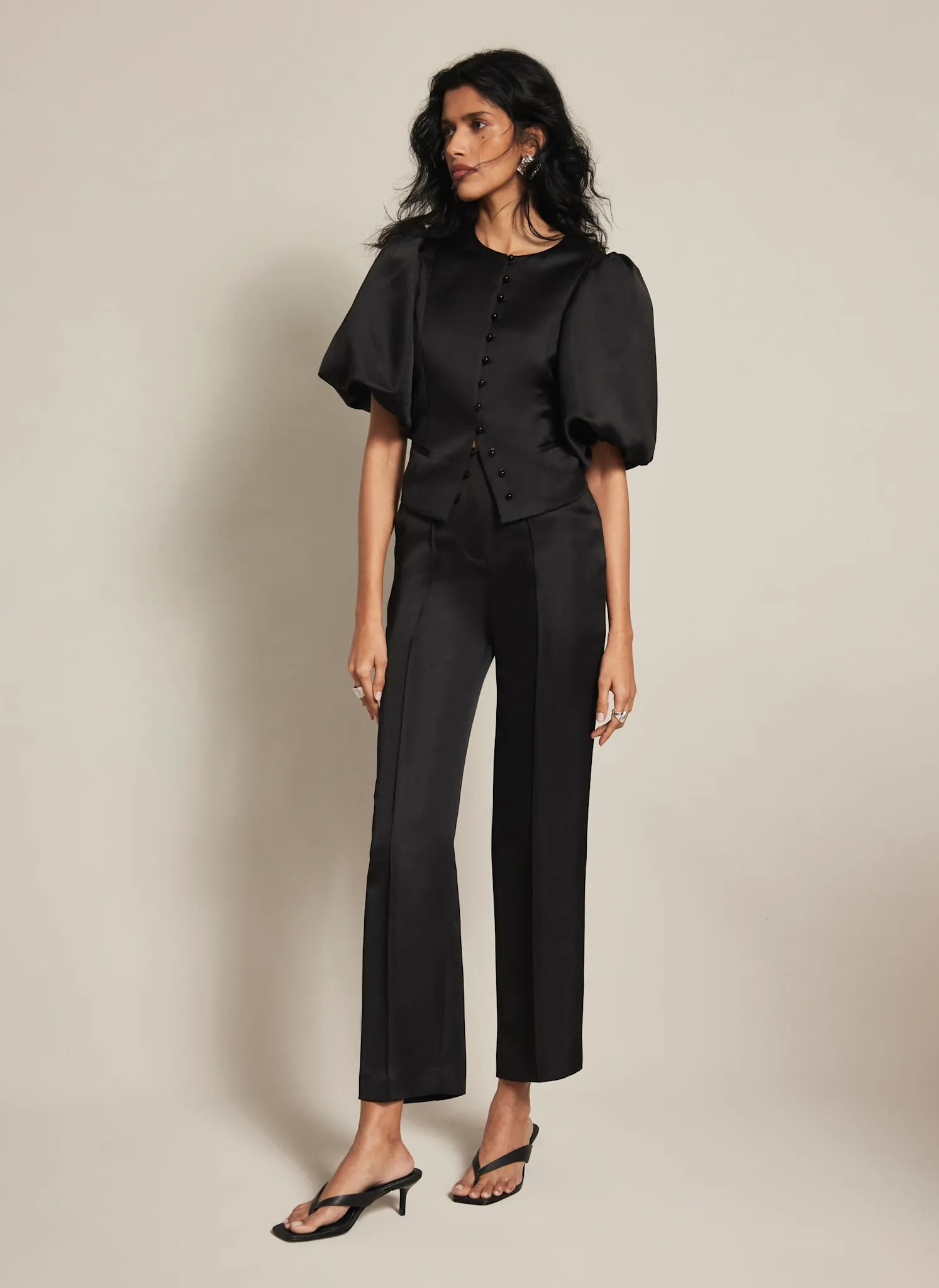 Black Satin Slim Trousers sold by Mint Velvet product image thumbnail 5