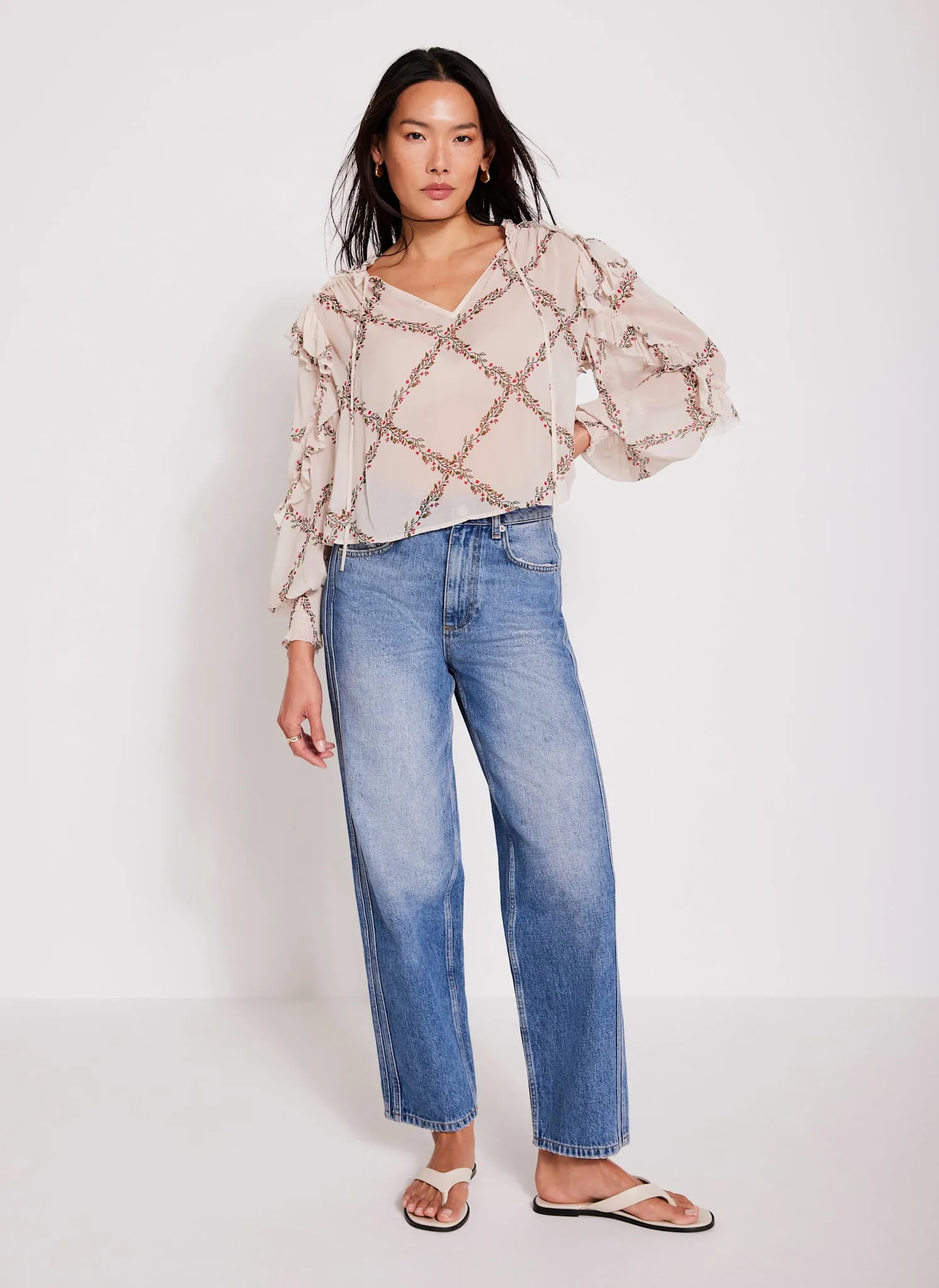 Neutral Floral Print Blouse sold by Mint Velvet product image thumbnail 5