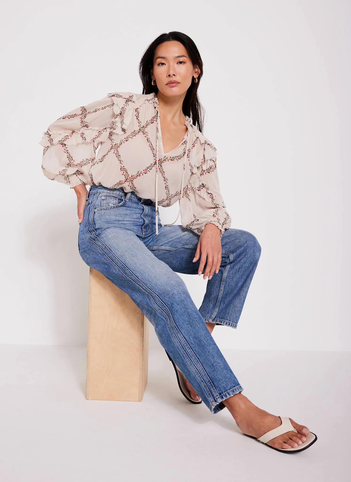 Neutral Floral Print Blouse sold by Mint Velvet product image thumbnail 2