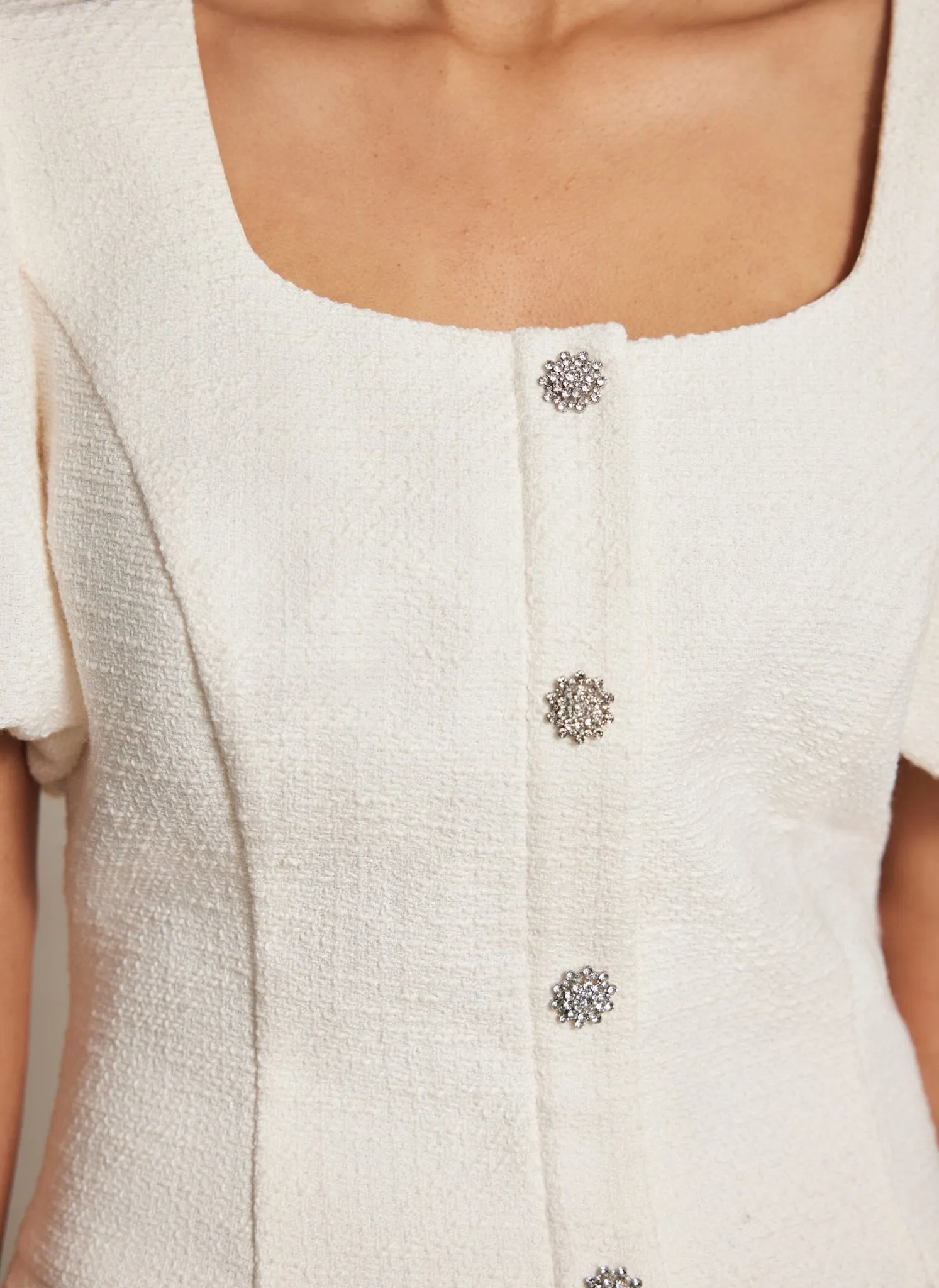 Cream Boucle Sheer Hem Maxi Dress sold by Mint Velvet product image thumbnail 5