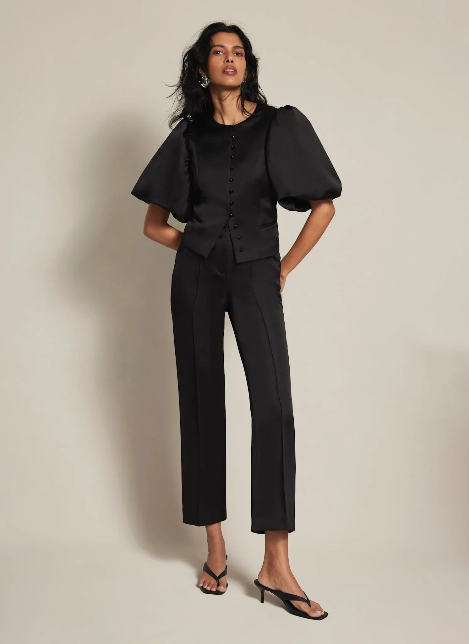 Black Puff Sleeve Satin Jacket sold by Mint Velvet product image thumbnail 5