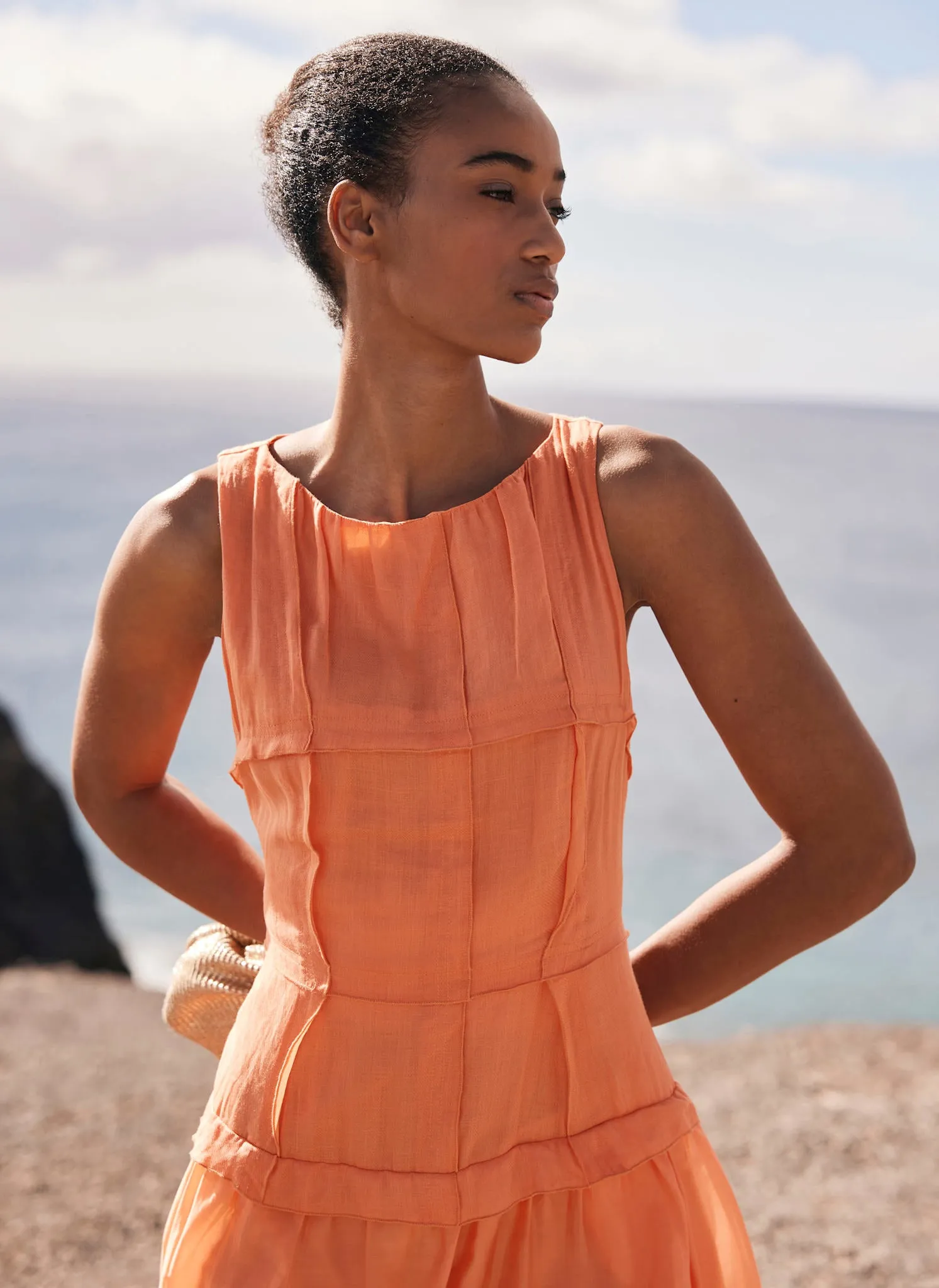 Orange Drop Waist Midi Dress sold by Mint Velvet product image thumbnail 2