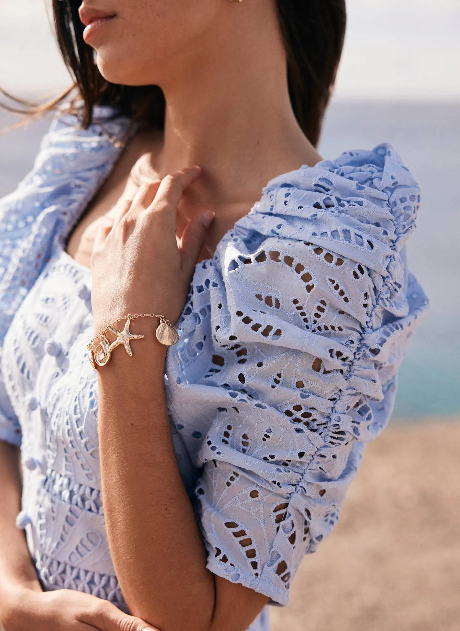 Blue Broderie Midi Dress sold by Mint Velvet product image thumbnail 4