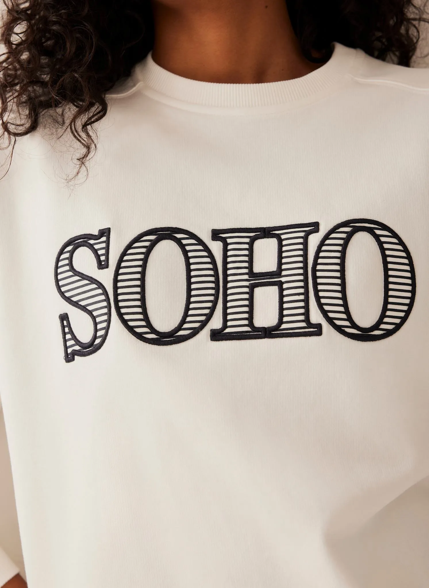 White Soho Slogan Sweatshirt sold by Mint Velvet product image thumbnail 3