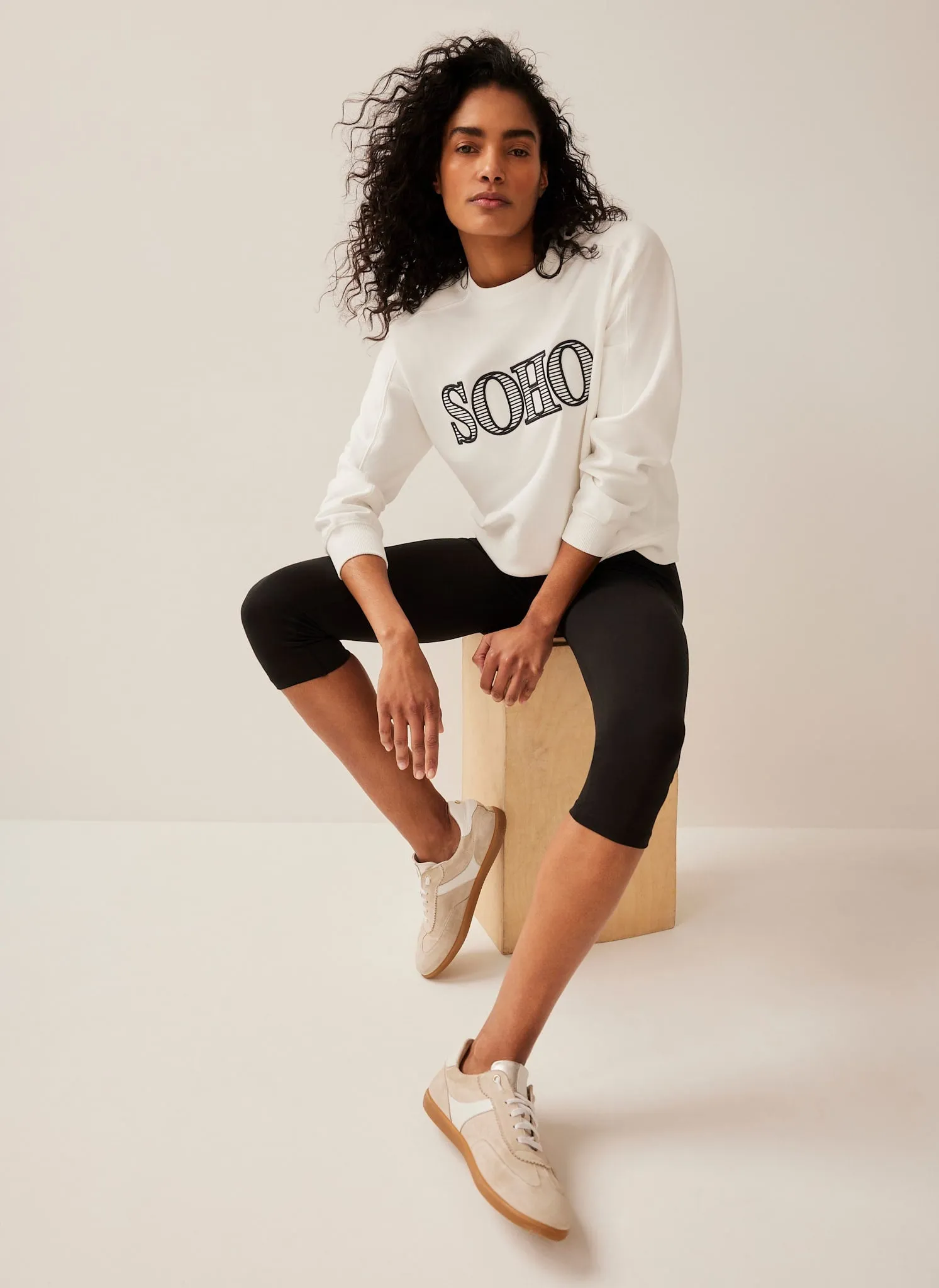 White Soho Slogan Sweatshirt sold by Mint Velvet product image thumbnail 4