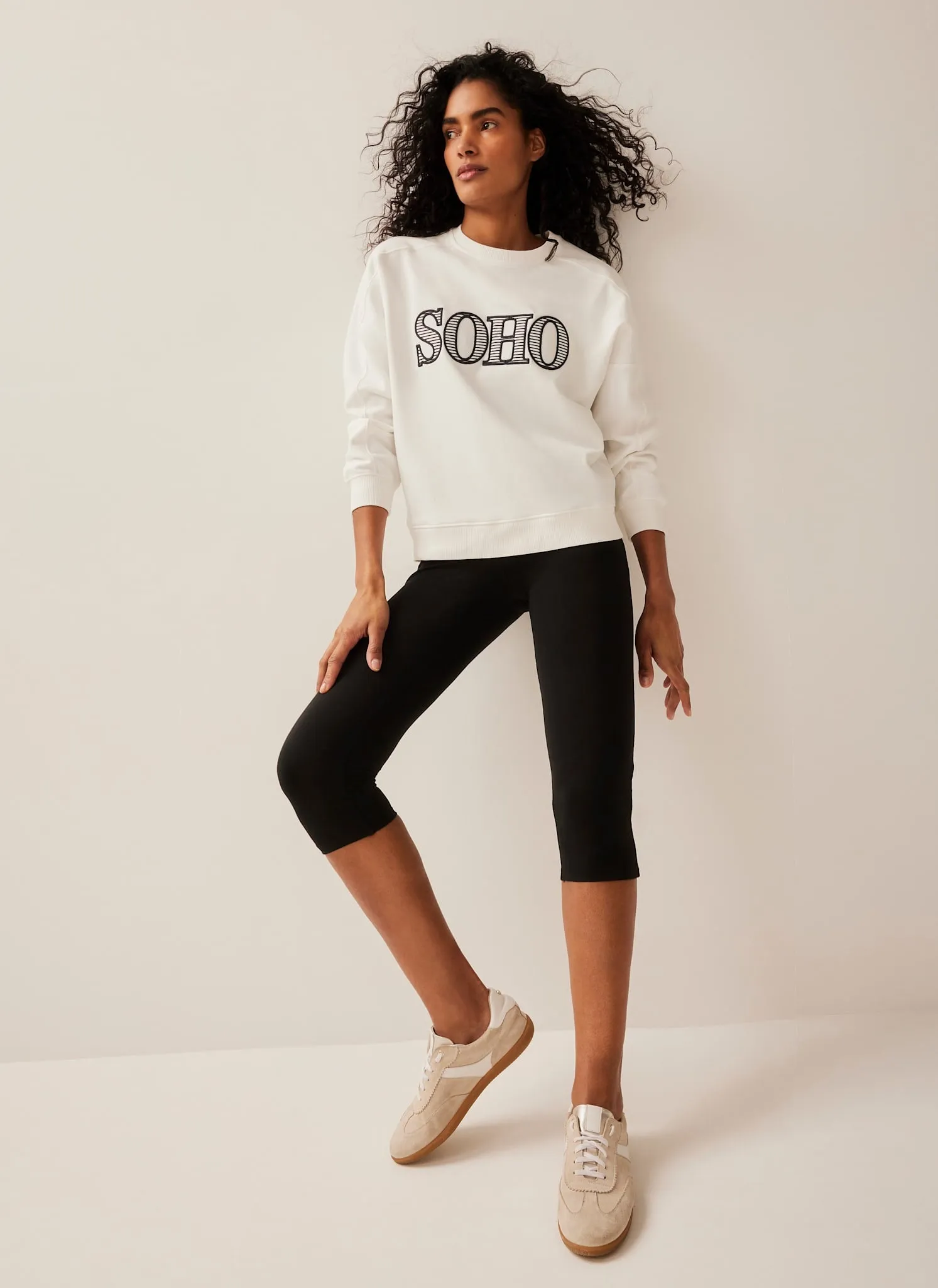 White Soho Slogan Sweatshirt sold by Mint Velvet product image thumbnail 2