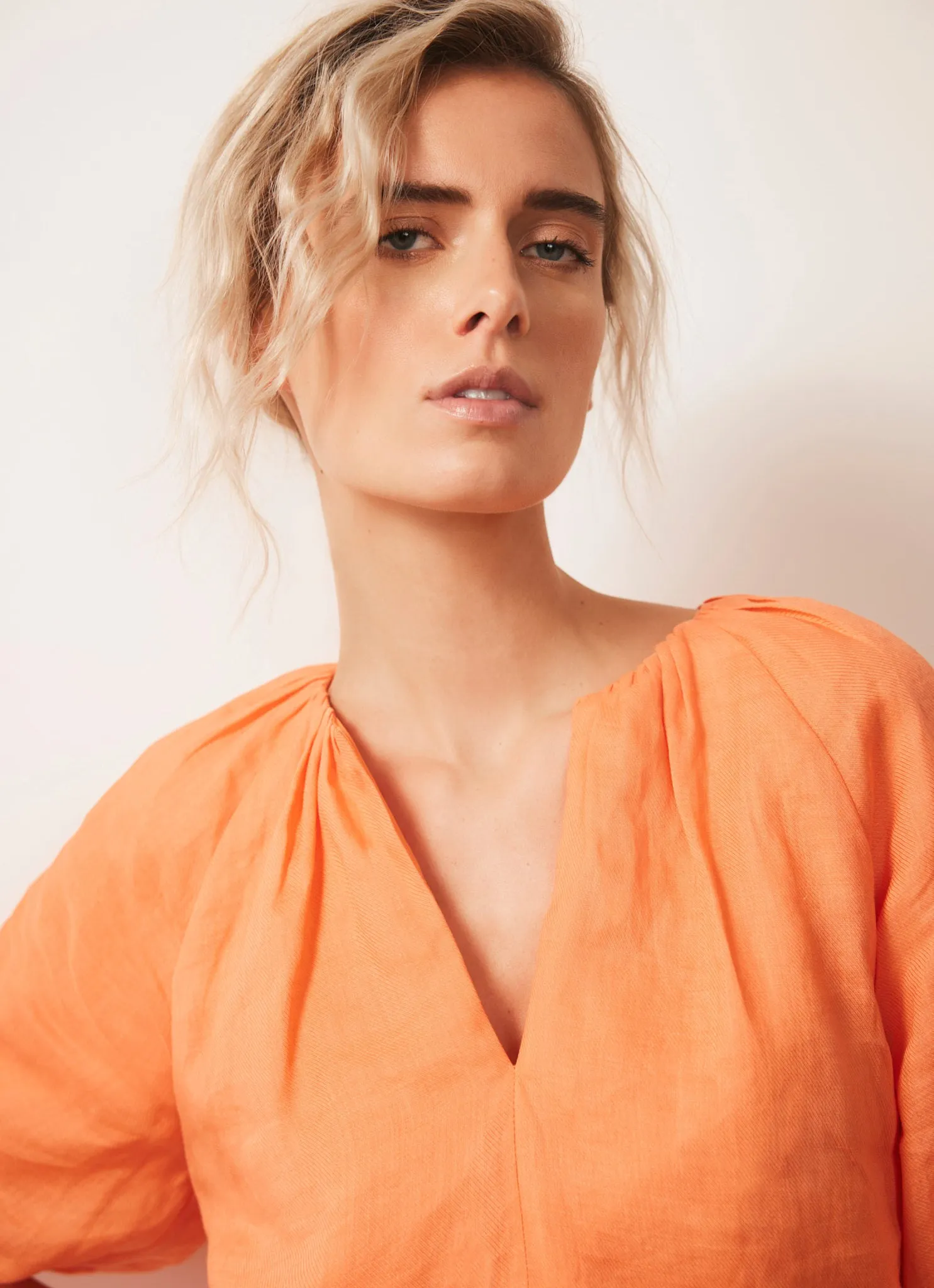 Orange Cotton Puff Sleeve Top sold by Mint Velvet product image thumbnail 3