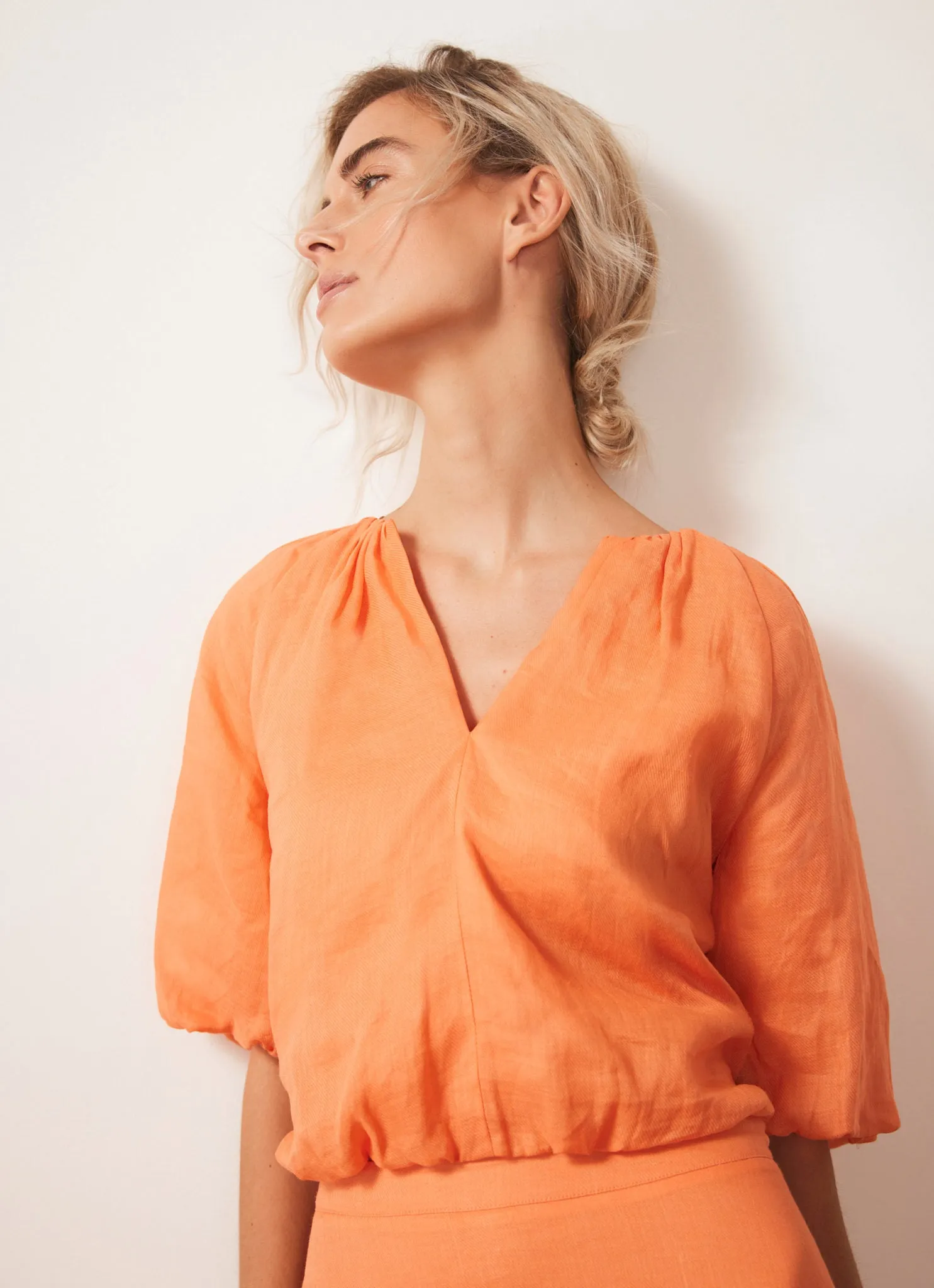 Orange Cotton Puff Sleeve Top sold by Mint Velvet product image thumbnail 4