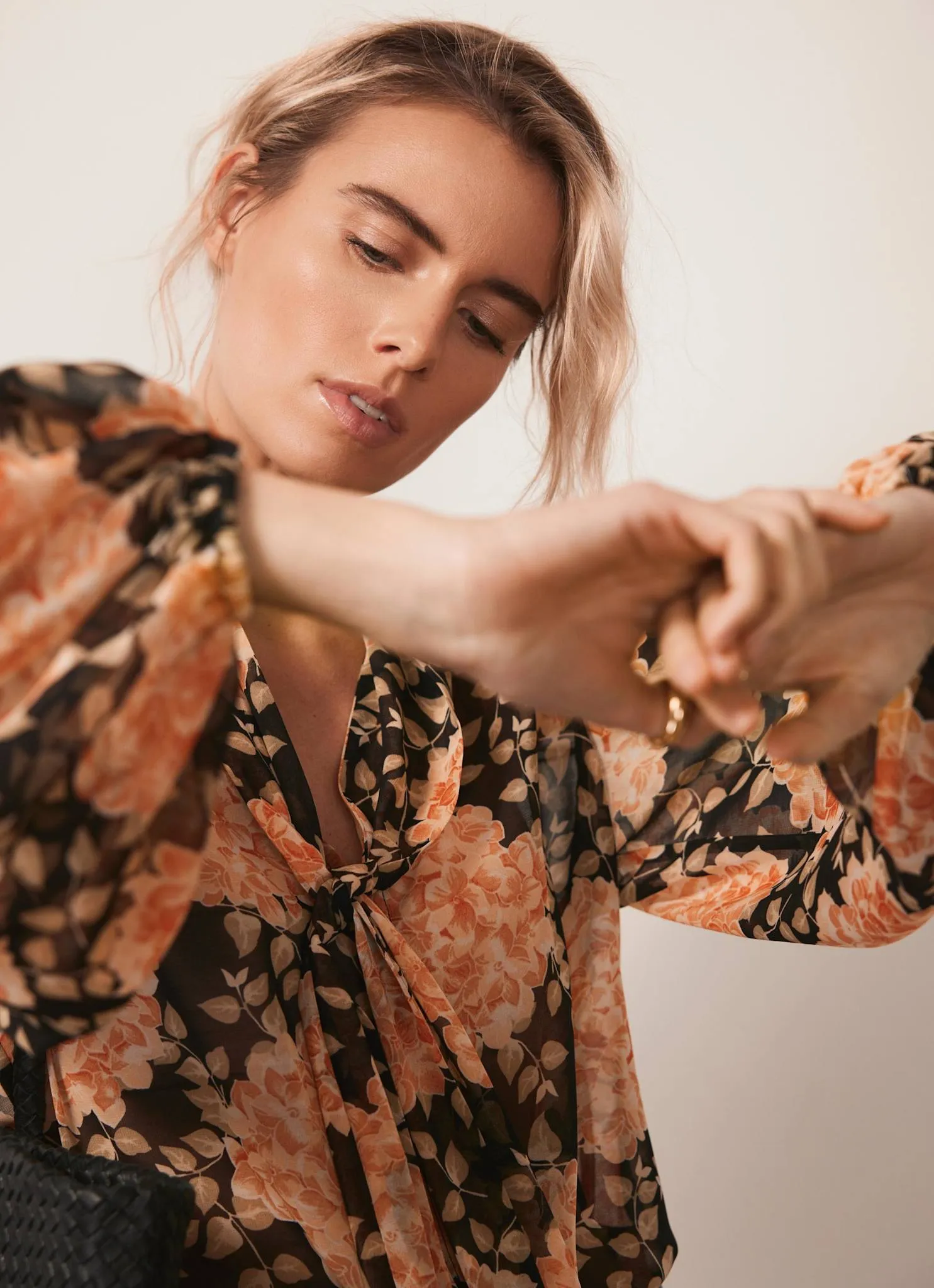 Orange Floral Print Blouse sold by Mint Velvet product image thumbnail 3